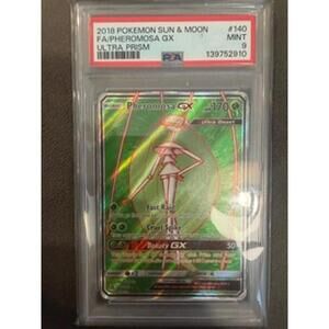 2018 Pokemon Sun & Moon FA Pheromosa GX Ultra Prism PSA 9 Mint #140